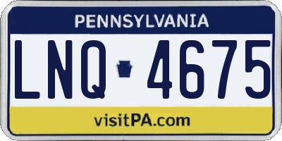 PA license plate LNQ4675