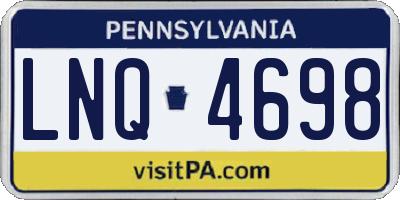 PA license plate LNQ4698