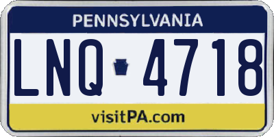 PA license plate LNQ4718