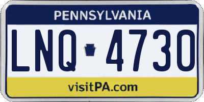 PA license plate LNQ4730