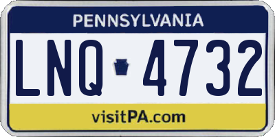 PA license plate LNQ4732