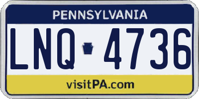 PA license plate LNQ4736