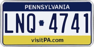 PA license plate LNQ4741