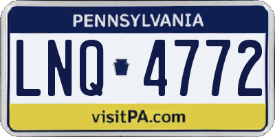 PA license plate LNQ4772