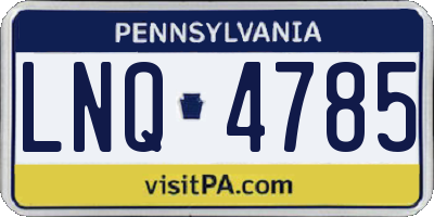 PA license plate LNQ4785