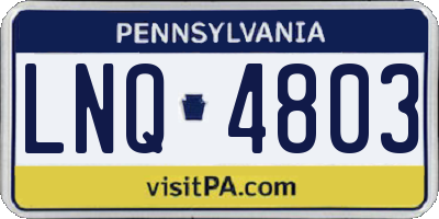 PA license plate LNQ4803