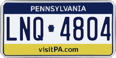 PA license plate LNQ4804