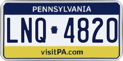 PA license plate LNQ4820