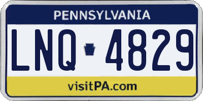 PA license plate LNQ4829