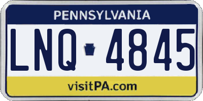 PA license plate LNQ4845