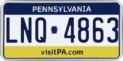 PA license plate LNQ4863