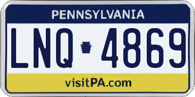 PA license plate LNQ4869