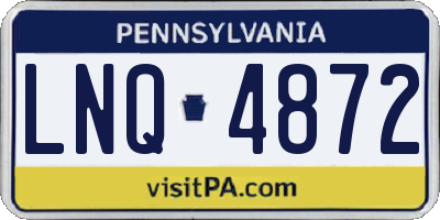 PA license plate LNQ4872