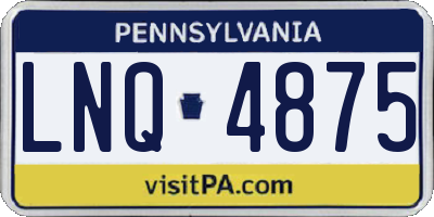 PA license plate LNQ4875