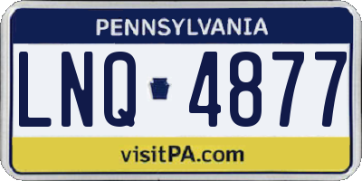 PA license plate LNQ4877