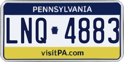 PA license plate LNQ4883