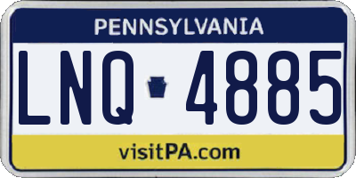 PA license plate LNQ4885