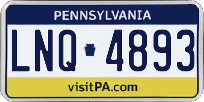 PA license plate LNQ4893
