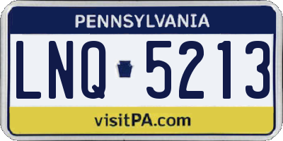 PA license plate LNQ5213