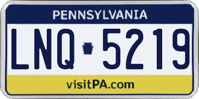 PA license plate LNQ5219