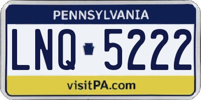 PA license plate LNQ5222
