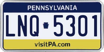 PA license plate LNQ5301