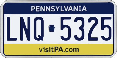 PA license plate LNQ5325