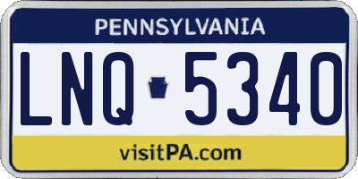 PA license plate LNQ5340