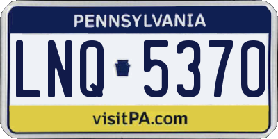PA license plate LNQ5370