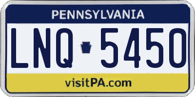 PA license plate LNQ5450