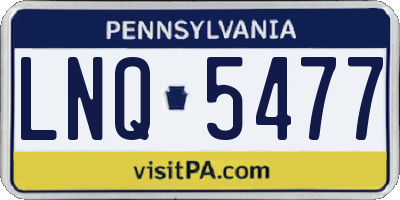 PA license plate LNQ5477