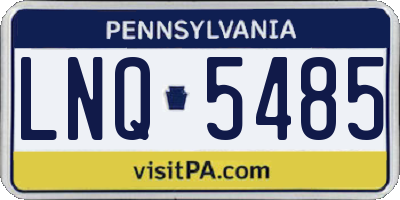 PA license plate LNQ5485