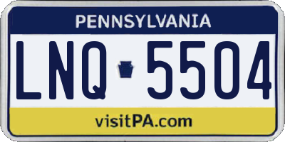 PA license plate LNQ5504