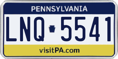 PA license plate LNQ5541