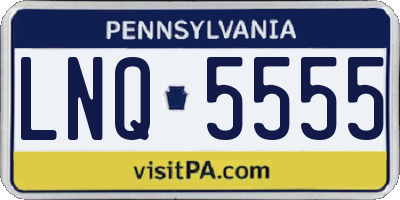 PA license plate LNQ5555