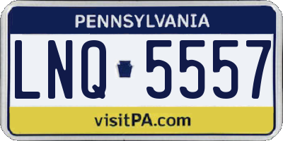 PA license plate LNQ5557