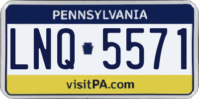 PA license plate LNQ5571