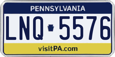 PA license plate LNQ5576