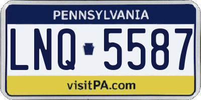 PA license plate LNQ5587