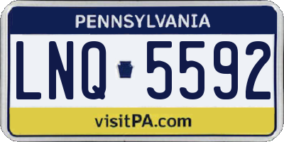PA license plate LNQ5592