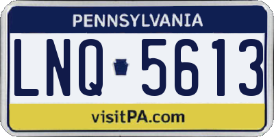 PA license plate LNQ5613