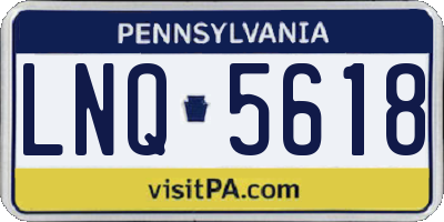 PA license plate LNQ5618
