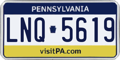 PA license plate LNQ5619