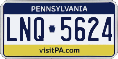 PA license plate LNQ5624