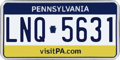 PA license plate LNQ5631