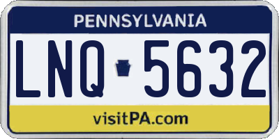 PA license plate LNQ5632