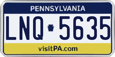 PA license plate LNQ5635