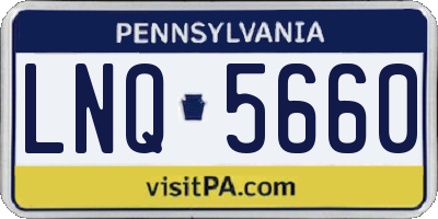 PA license plate LNQ5660