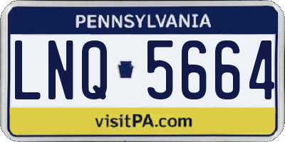 PA license plate LNQ5664
