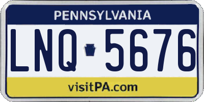 PA license plate LNQ5676